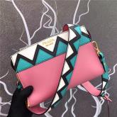 Designer Prada Esplanade Bag 1BH049 Begonia Pink With Jade Green CY01181