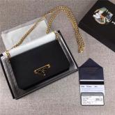 Prada 1BP006 Lux Chain Black Leather Shoulder Bag CY01191