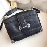 Designer Prada Cahier Leather Shoulder Bag 1BD095 Black CY01201