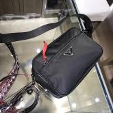 Prada Black Nylon Shoulder Bag 1BC167 With Red CY01221