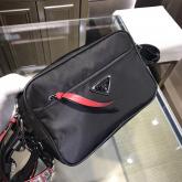 Prada Black Nylon Shoulder Bag 1BC167 With Red CY01221