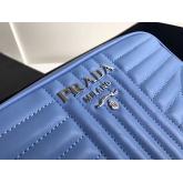 Prada Diagramme Leather Cross-body Bag 1bh083 Blue CY01223