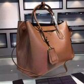 Prada BN2756 BN2775 Saffiano Cuir Cocoa Browm Leather Tote CY01229