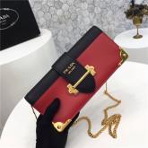 Prada Cahier Red Long Clutch With Chain Bag 1BF048 CY01289