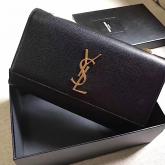 YSL Saint Laurent Classic Medium Kate Satchel In Grained De Poudre Textured Leather Black Replica CY00024