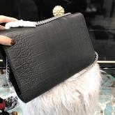 Replica YSL Saint Laurent Large Kate Chain Bag In Black Crocodile Embossed Leather CY00206