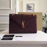 YSL Saint Laurent Classic Large College Monogram In Wine Matelasse Leather Replica CY00232