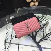 YSL Saint Laurent Zip Around Wallet Textured Matelasse Leather 358094 Light Pink Replica CY00279