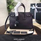 YSL Yves Saint Laurent Classic Sac De Jour Souple Bag In Grained Leather Black CY00295