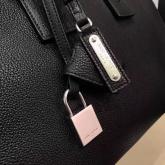 YSL Yves Saint Laurent Classic Sac De Jour Souple Bag In Grained Leather Black CY00295