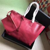 Replica YSL Large Shopping Saint Laurent Tote Bag In Claret Red Leather 394195 CY00301