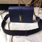 YSL Classic Medium Monogram Saint Laurent Universite Bag In Navy Blue Grained Leather CY00316