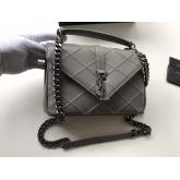 Designer YSL Saint Laurent Medium Monogram College Bag In Fog Grey CY00348