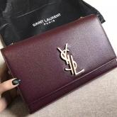 YSL Medium Kate Monogram Saint Laurent Satchel In Claret Red 470428 CY00361