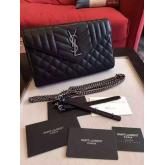 YSL Saint Laurent Classic Small Monogram Envelope Satchel In Black Leather Replica CY00368