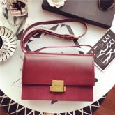 YSL Saint Laurent Bellechasse Medium Leather And Suede Bag Red CY00377