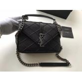 YSL Saint Laurent Medium Monogram College Bag In Fog Black CY00387