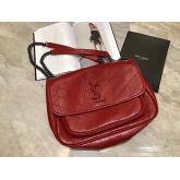 YSL Saint Laurent Niki Chain Bag In Vintage Crinkled And Red Quilted Leather 498894 CY00394