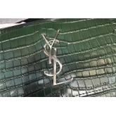 YSL Saint Laurent Medium Sunset Monogram Green Crocodile Embossed Bag CY00426