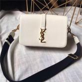 YSL Classic Medium Monogram Saint Laurent Universite Bag In White Grained Leather Replica CY00448