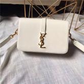 YSL Classic Medium Monogram Saint Laurent Universite Bag In White Grained Leather Replica CY00448