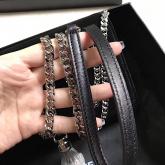 YSL Saint Laurent Kate Chain And Tassel Wallet In Black Velvet And Crystals CY00497