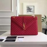 YSL Saint Laurent Classic Large College Monogram In Red Matelasse Leather Replica CY00550