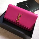 Replica YSL Classic Medium Monogram Saint Laurent Satchel In Rosy Smooth Calfskin Leather CY00551