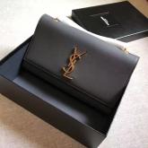 YSL Classic Medium Monogram Saint Laurent Satchel In Grey Smooth Calfskin Leather CY00577