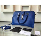 YSL Yves Saint Laurent Cabas Y Calfskin Blue Leather Tote Bag CY00608