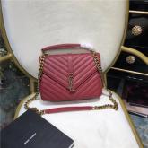 YSL Saint Laurent Medium College Bag In Red Matelasse Leather 428056 CY00639