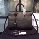 YSL Saint Laurent Classic Small Sac De Jour Bag In Black Grained Leather CY00678