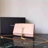 Designer YSL Saint Laurent Classic Monogram Tassel Satchel In Baby Pink Leather CY00707