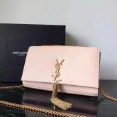 Designer YSL Saint Laurent Classic Monogram Tassel Satchel In Baby Pink Leather CY00707