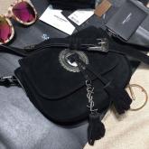 YSL Saint Laurent Small Kim Black Suede Crossbody Bag CY00726