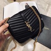 Replica YSL Saint Laurent Sulpice Small In Matelasse Leather Black CY00761