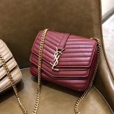 Designer YSL Saint Laurent Sulpice Small In Matelasse Leather Dark Red CY00812