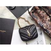 Replica YSL Yves Saint Laurent Mini College Bag In Black Matelasse Leather 438549 CY00827