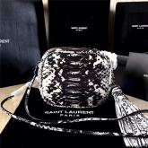 YSL Monogram Saint Laurent Blogger Bag In Black And White Leather CY00897