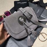 YSL Saint Laurent Small Kim Grey Suede Crossbody Bag CY01006