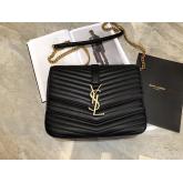 YSL Saint Laurent Sulpice Medium In Matelasse Leather Black CY01017