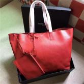 Designer YSL Large Shopping Saint Laurent Tote Bag In Red Leather 394195 CY01021