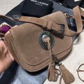 YSL Saint Laurent Small Kim Brown Suede Crossbody Bag CY01062