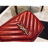 Replica YSL Saint Laurent Lou Belt Bag In Quilted Leather Red CY01124