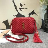 YSL Saint Laurent Lou Camera Bag In Quilted Red Leather 520534 CY01213