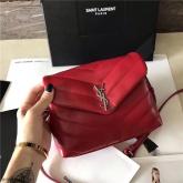 Designer YSL Saint Laurent Toy LouLou Strap Bag In Red "Y" Matelasse Leather 467072 CY01217