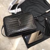 YSL Saint Laurent Lou Camera Bag In Matte Black Crocodile-embossed Leather 505730 CY01252