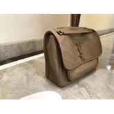 YSL Saint Laurent Niki Chain Bag In Vintage Crinkled And Taupe Quilted Leather 498894 CY01256