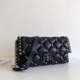 Valentino Garavani Candystud Leather Clutch Black CY00078