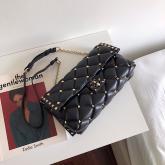 Valentino Garavani Candystud Leather Clutch Black CY00078